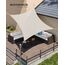 SONGMICS Sonnensegel 5 x 5 m, Sonnenschutz aus HDPE-Gewebe, luftdurchlässig, wasserdurchlässig, für Terrasse, Garten, Balkon, Camping, quadratisch, konkav, 2 m Seile, beige GSS55IV