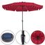 Kingsleeve® Sonnenschirm LED Beleuchtung UV Schutz 80+ Solar Schutzhülle 330cm Groß Kurbel Volant Balkon Terrasse Gartenschirm Marktschirm Rot