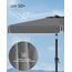 SONGMICS Sonnenschirm 300 x 200 cm, rechteckiger Balkonschirm, Sonnenschutz UPF 50+, beidseitig um 30° knickbar, für Garten, Terrasse, ohne Ständer, grau GPU058G01