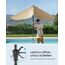 SONGMICS Sonnenschirm 300 x 200 cm, rechteckiger Balkonschirm, Sonnenschutz UPF 50+, beidseitig um 30° knickbar, für Garten, Terrasse, ohne Ständer, taupe GPU058K01