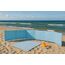 Aves-24 Windschutz 8m x 80cm für Strand Garten See Meer SICHTSCHUTZ Wind Zaun Schutz Blickschutz Camping (50. Einfarbig Blau)
