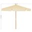 SONGMICS GPU32BE Sonnenschirm Gartenschirm 300 cm Achteckig Sonnenschutz Schirmstiel und Schirmrippen aus Holz Faltbar ohne Ständer Outdoor Balkon Terrasse Beige GPU32BE