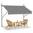 HENGMEI Klemmmarkise Balkon Markise Einziehbar Balkonmarkise Sonnenschutz ohne Bohren höhenverstellbar (250 x 120 cm, Grau)