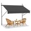 HENGMEI Klemmmarkise Balkon Markise Einziehbar Balkonmarkise Sonnenschutz ohne Bohren höhenverstellbar (250 x 120 cm, Dunkelgrau)