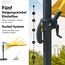 paramondo parapenda Sonnenschirm Ampelschirm aus 230 g/㎡ Polyesterfaser, Rund, Ø 3,5 m, 360° Schwenkbar, Kurbelbedienung, Gelb, Stahl-Standkreuz und Gestell in Anthrazit, 20.6kg