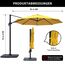 paramondo parapenda Sonnenschirm Ampelschirm aus 230 g/㎡ Polyesterfaser, Rund, Ø 3,5 m, 360° Schwenkbar, Kurbelbedienung, Gelb, Stahl-Standkreuz und Gestell in Anthrazit, 20.6kg