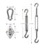 LOVE STORY Hardware-Set, 15,2 cm, Edelstahl, für dreieckige Sonnensegel, Installation