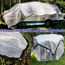 70% Aluminet Shade Cloth Fabric Privacy Screen Pet Shade Car Cover Patio Garden Pergola Cover Canopy with Grommets and Ball Bungee 10ft x 14ft