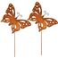 ALEMIN 2er Rost Schmetterling Gartenstecker, Metall Rostiger Schmetterling gartendeko rost für draußen, rostdeko gartendeko Deko für Garten Terrasse Balkon