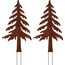 ALEMIN 2er Set Rost Tannenbaum Weihnachtsdeko Metall Rost Gartendeko