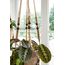 Mkouo Pflanzenhänger Hängetopf Makramee Blumenampel Innen Außen Hängenden Pflanzer Basket Blumentopfhalter Jute-Seil with Beads 89cm