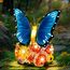 Linkax Solar Gartenfiguren Schmetterling Gartendeko für Draußen: Ostergeschenke Erwachsene, Geburtstagsgeschenk für Frauen, Mama/Oma Geschenk, Frühlingsdeko mit 7 LED Licht Home Balkon Deko