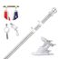 TALITARE Fahnenmast aus Aluminium Silber mit Fahnenmasthalter aus Edelstahl, Edelstahl 150 cm Fahnenstange kit mit Halterung mit Drehbaren Ringen/Weiße Basis