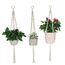 flintronic 3er Set Makramee Blumenampel, Baumwollseil Hängeampel Hängetopf für Pflanzen mit 3Pc S Metallhaken für Innen, Garten, Wohnzimmer，Außen, Balkon, Fenster, Balkone Wanddekoration