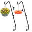 FEED GARDEN, verstellbarer Deckhaken, 73,9 cm, solide Stahl-Deckhänger für Vogelfutterspender, Laternen, Blumenkörbe, Drahtkörbe für Suet-Futter, mit Klemme, Schwarz, 2 Stück