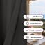 Bonzer wasserdichte Outdoor-Vorhänge für Terrasse, Veranda, Pergola, Cabana, Dicke Privatsphäre, extra breite Ösen, Innenvorhänge für Schlafzimmer, Wohnzimmer, 1 Bahn, 382 x 213 cm, Anthrazit