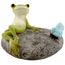 Top Collection Miniatur Feengarten und Terrarium Statue Frosch ruhend auf Stein mit Schmetterling