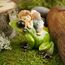 Top Collection Miniatur Feengarten und Terrarium Statue Little Fairy Reitfrosch