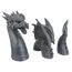 Design Toscano Der Drachen des Falkenbergschlosses Moat Gartenstatue, Polyresin, Steingrau, 71 cm Total