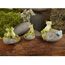 Top Collection Miniatur Feengarten und Terrarium Statue Frosch ruhend auf Stein mit Schmetterling