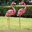 Bits and Pieces - 35 ½ Zoll hohe Metall Flamingo Gartenstatuen Hofdekorationen Outdoor Skulpturen Gartendeko Flamingo Yard Art 2er Set