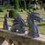 Design Toscano Der Drachen des Falkenbergschlosses Moat Gartenstatue, Polyresin, Steingrau, 71 cm Total