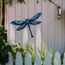 Liffy Metall Libelle Wanddekoration im Freien Zaun Kunst außerhalb hängende Dekorationen für Garten, Wohnzimmer, Schlafzimmer (Boho)