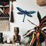 Liffy Metall Libelle Wanddekoration im Freien Zaun Kunst außerhalb hängende Dekorationen für Garten, Wohnzimmer, Schlafzimmer (Boho)