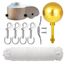EKEV Flaggenmast Reparatur-Sets, 7,6 cm großer Aufsatz mit goldener Kugel + 15,2 m langer Halyard Seil Klammerhaken 4 Flaggendrehhaken Fahnenmast Flaschenzug LKW für 6,3 Außendurchmesser Rohr