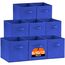 Lifewit Aufbewahrungsbox 8 Stück, Kleiderschrank Organizer, Faltbare Körbe Aufbewahrung, Ordnungsboxen mit Griffen, Storage Boxes für Kleidung, Handtücher, Bücher, Regalkörbe 26 x 26 x 27 cm,18L, Blau