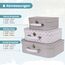 Jewelkeeper 3er-Set Kinderkoffer Hutschachtel - Stapelbare Pappkoffer für Geschenke, Dekoration, Aufbewahrung, Spielzeug, Fotos und Nähzubehör - Design mit grauen Sternen