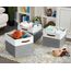 DECOMOMO Cubby Aufbewahrungskörbe | 33 x 38,1 x 33 cm Stoff-Aufbewahrungswürfel für Kallax Regale, Stoff, Kinderzimmer, dekorativ mit Griffen (Grau und Weiß, 33 x 38,1 x 33 cm, 3P)