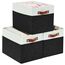 DECOMOMO Cubby Aufbewahrungskörbe | Stoff-Aufbewahrungswürfel für Kallax-Regale, Stoff Kinderzimmer dekorativ mit Griffen (Schwarz und Weiß, Kallax - 38,1 cm L X 33 cm B X 33 cm H - 3 Stück)