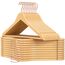 SONGMICS Kleiderbügel Holz, 20er Set, Bügel aus Massivholz, Einkerbungen im Schulterbereich, Rutschfester Hosensteg, um 360° drehbarer Haken, für Anzüge, Hemden, Holzfarben und Roségold CRW001N01