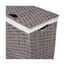 Seville Classics Premium handgewebter tragbarer Wäschekorb mit Tragegriffen, Haushaltsaufbewahrung für Kleidung, Bettwäsche, Laken, Grau, rechteckiger Korb