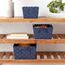 Whitmor Woven Strap Storage Baskets S/3-Navy Aufbewahrungskörbe mit gewebtem Riemen, S/3, Marineblau, Metall, Polypropylen (PP), Navy, 3