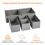 Amazon Basics Schubladen-Organizer/Ordnungssystem für Kleidung - Faltbar für Garderobe Schlafzimmer oder Küche, 6 Stück, Grau