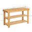 SONGMICS Schuhregal, Schuhschrank mit Sitzbank, Bambus Schuhbank mit 3 Ablagen, 70 x 28 x 45 cm ideal für Flur, Bad, Wohnzimmer, Diele, LBS04N, Naturfarben