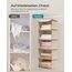 SONGMICS Hängeorganizer, 2er Set, Schrank-Organizer, Hängeregal, Hängeaufbewahrung, faltbar und platzsparend, Metallhaken und Bambus-Einsätze, leinenartige Textur, sandbeige RCH005Y02