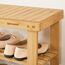 SONGMICS Schuhregal, Schuhschrank mit Sitzbank, Bambus Schuhbank mit 3 Ablagen, 70 x 28 x 45 cm ideal für Flur, Bad, Wohnzimmer, Diele, LBS04N, Naturfarben