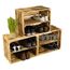 3 x Schuhschrank Schuhregal aus geflammten Holzkisten Schuhablage für 12 Paar Schuhe als Schuhständer Schuhaufbewahrung aus Holz Maße 50x30x40cm (je Kiste) stabiles Regal in Obstkisten Optik