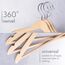 OGIVO Kleiderbügel Holz – 10er Set Holzbügel Bügel aus Holz für Ihre Garderobe – 360° drehbarer Haken – Einkerbungen an den Schultern – Hangers Clothes (Natur)