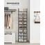 SONGMICS Schuhregal, 10 Ebenen, Schuhablage, Schuhaufbewahrung, schmal, 28 x 45 x 173 cm, Metallgestell, Ablagen aus Vliesstoff, für Flur, Schlafzimmer, grau LSH010G01