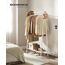 SONGMICS Kleiderständer, Garderobe, Garderobenständer, Kleiderablage, Stahlrahmen, mit Stange und Regal, 33,5 x 92,5 x 153 cm, für Schlafzimmer, Garderobe, Waschküche, Weiß HSR023W01