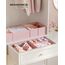 SONGMICS Aufbewahrungsbox für Schublade, 6er Set, Schubladen Organizer, Faltbox, Unterwäsche Organizer, Stoffbox für Socken, Unterwäsche, BHs, Krawatten und Schals, pastellrosa RDZ06PK