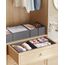 SONGMICS Aufbewahrungsbox für Schublade, 18er Set, Schubladen Organizer, Faltbox, Unterwäsche Organizer, Stoffbox für Socken, Unterwäsche, BHs, Krawatten und Schals, schiefergrau RDZ006G04
