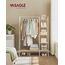 VASAGLE Kleiderständer, Garderobenständer, 45 x 120 x 160 cm Garderobe, Kleiderstange, Schuhablage, offener Kleiderschrank, 6 Haken abnehmbar, Schlafzimmer Flur, eichenfarben-mattweiß RGR116W09