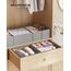 SONGMICS Aufbewahrungsbox für Schublade, 12er Set, Schubladen Organizer, Faltbox, Unterwäsche Organizer, Stoffbox für Socken, Unterwäsche, BHs, Krawatten und Schals, taubengrau RDZ006G02