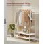 VASAGLE Kleiderständer, Garderobenständer, Garderobe, 2 Ablagen, 6 Haken in S-Form, Stahlgestell, 45 x 100 x 160 cm, für Schlafzimmer, Flur, Eingangsbereich, wolkenweiß-mattweiß RGR112W02