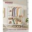 VASAGLE Kleiderständer, Garderobenständer, 45 x 120 x 160 cm Garderobe, Kleiderstange, Schuhablage, offener Kleiderschrank, 6 Haken abnehmbar, Schlafzimmer Flur, wolkenweiß-mattweiß RGR116W02